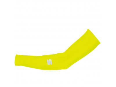 Sportowe rękawki z lycry w kolorze fluo żółtym