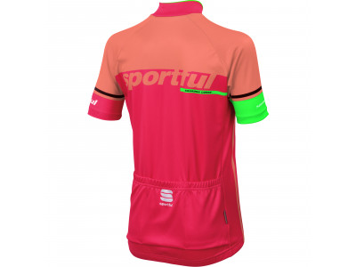 Koszulka rowerowa dziecięca Sportful SC Team Kid w kolorze różowym/fluo-koralowym
