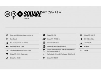 GHOST Square Cross 7.8 FEKETE / SZÜRKE / PIROS, 2018-as modell