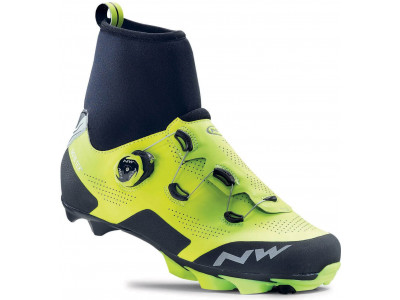 Northwave Raptor GTX winter MTB cycling shoes yellow/fluo
