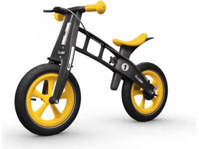 Rowerek biegowy odblaskowy First Bike Limited Edition, żółty