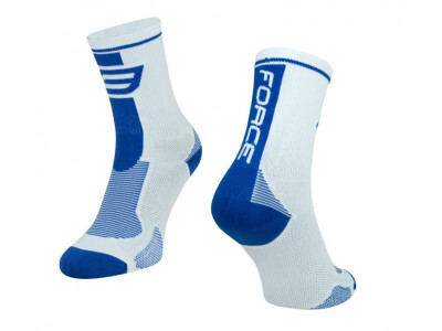 FORCE Long ponožky bílá/modrá