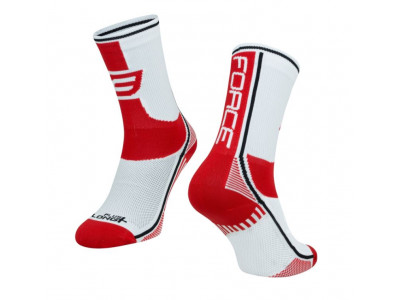 FORCE Long Plus ponožky červená/bílá