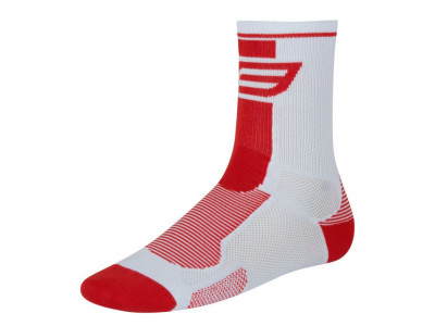 FORCE Long ponožky biela/červená