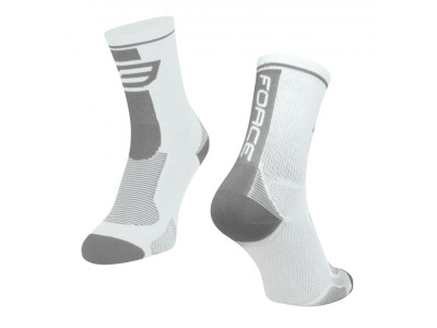 FORCE Lange Socken, weiß/grau