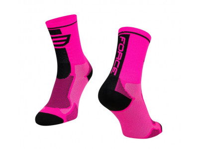 FORCE Long ponožky růžovo/černé