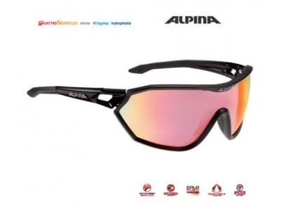 Alpina S-WAY QVM+ okuliare, matná čierna, fotochromatické