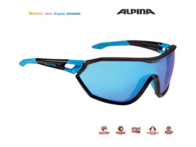 Alpina glasses S-WAY VLM+ black mat-cyan