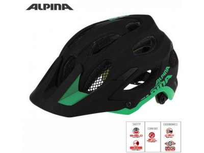ALPINA Carapax Helm, schwarz/grün