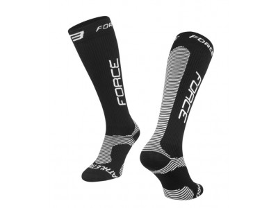 FORCE Knee socks Athletic Pro Kompress, black and white