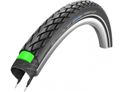 Schwalbe Marathon 28x1.25&amp;quot; GreenGuard E50 tire with reflective strip, wire