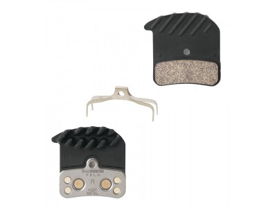 Shimano H03C brake pads with cooling fins, for 4-piston brakes, metallic