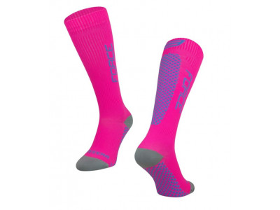 FORCE Tessera knee socks, compression, pink