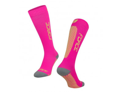 FORCE Tessera compression knee socks pink/fluo