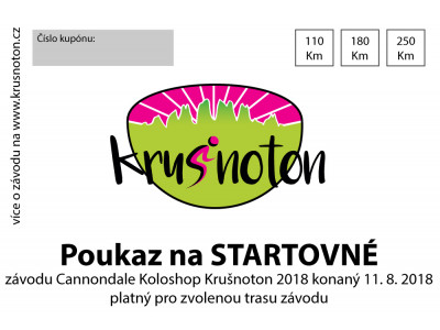 Kupon na opłatę startową Krušnoton 2018 - 250 km