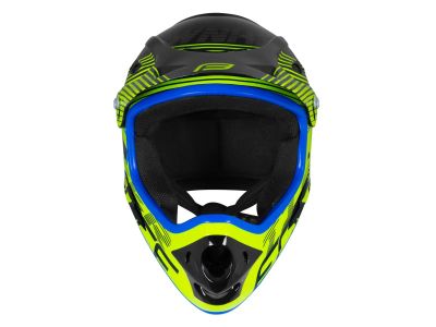 FORCE Tiger downhill helmet, black/fluo/blue