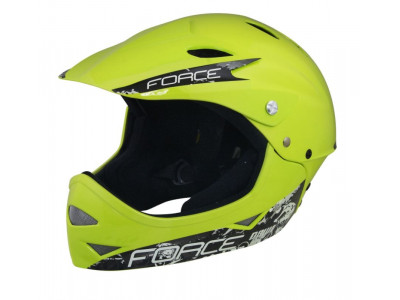 FORCE Downhill junior helmet, fluo gloss