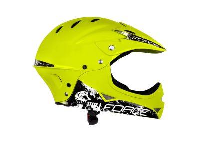 FORCE Downhill junior helmet, fluo shiny
