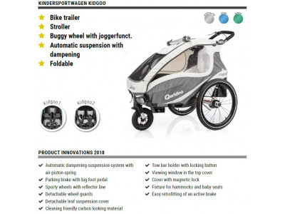 Qeridoo Kidgoo1 Fahrradanhänger für Kinder - 2018, Modell 2018