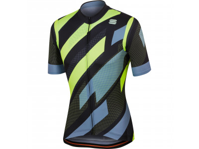 Sportful Volt cycling jersey black/green/grey