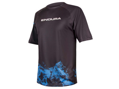 Męska koszulka rowerowa Endura SingleTrack Print T Mountains ciemnoniebieski