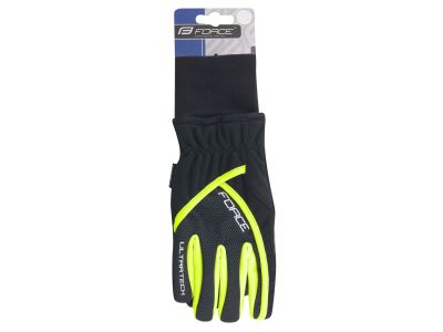 FORCE Ultra Tech rukavice, čierna/fluo