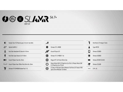 Ghost HYB SLAMR S6.7+LC, Titanium Gray / Riot Red / Star White, model 2019