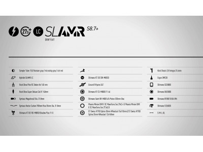 GHOST HYB SLAMR S8.7 + LC, Titanium Grey / Microchip Grey / Riot Red, Modell 2019