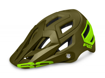 R2 Trail MTB helmet green / neon yellow matt