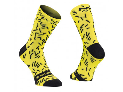 Northwave Frizz pánské cyklo ponožky Yellow Fluo / Black