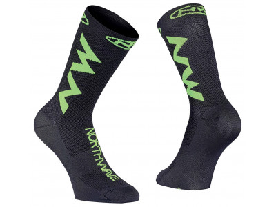 Northwave Extreme Air pánske cyklo ponožky Black/Lime Fluo