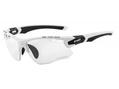 R2 Crown okuliare biele/čierne lesklé/fotochromatické sklá  