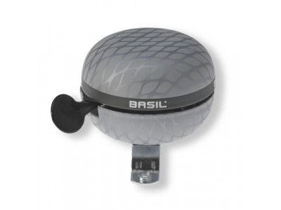 Basil Bicycle bell NOIR silver metallic large bell, diameter 60mm