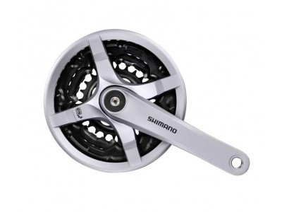 Shimano FC-TY501 cranks, 170 mm, 42/34/24T, 3x8, square, with cover