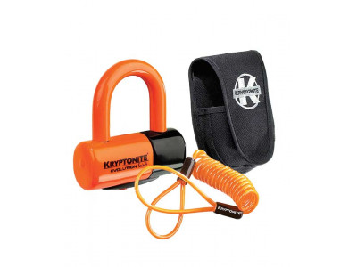Kryptonite zámek Evolution Disc Lock Premium Pack - Orange w/pouch, reminder
