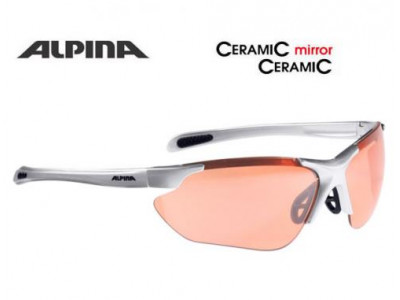 ALPINA Cyklistické okuliare JALIX strieborno-čierne sklá: Cearamic mirror oranž S2