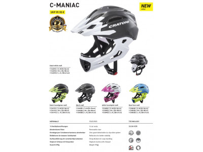 CRATONI C-Maniac helmet, black/white