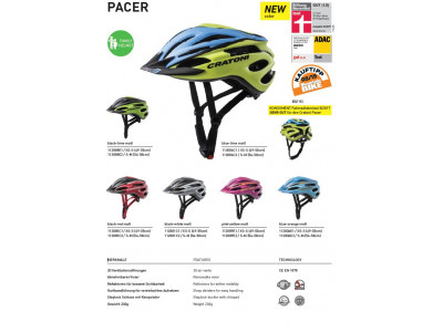 CRATONI PACER helmet black-lime matt, model 2019