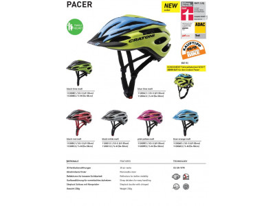 CRATONI PACER Helm rosa-gelb matt, Modell 2019
