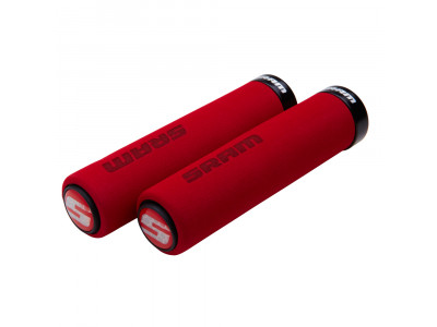 SRAM Locking grips foam 129 mm red with black sleeve and handlebar ends