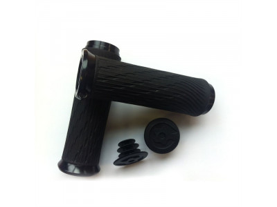 SRAM Locking gripy pre Grip Shift Full Length 122 mm s čiernou objímkou a s koncovkou riadítok