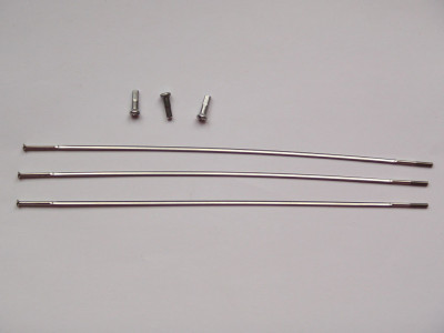 Zipp Speichen und Nippel 3er-Pack 196 mm CX-Ray Straight-Pull ExternalSilver