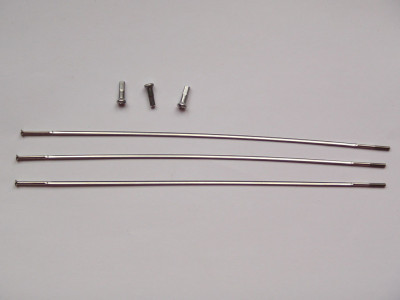 Zipp Spikes &amp; Nipples &amp; Pads 3-pack 224mm CX-Ray Straight-PullExternal Silver