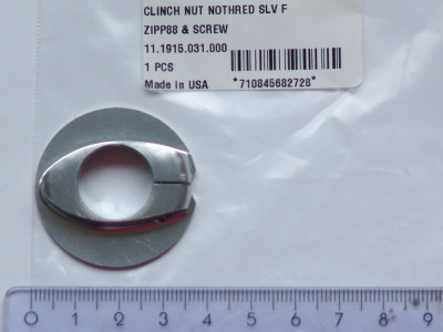 ZIPP clinch Nut Non-Threaded Silver Front Zipp 88 with Screw