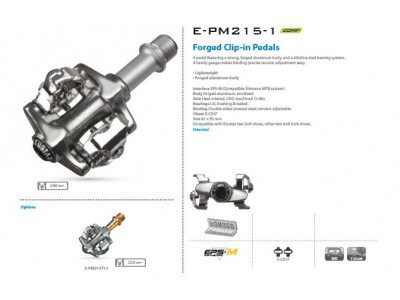 Exustar pedals PM215Ti-1, model 2017