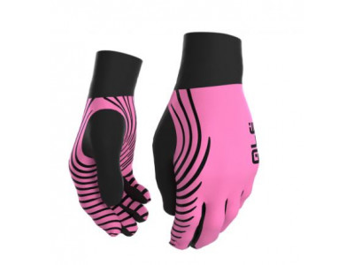 ALÉ Spirale Underglove women&amp;#39;s long cycling gloves fluoro-pink / black