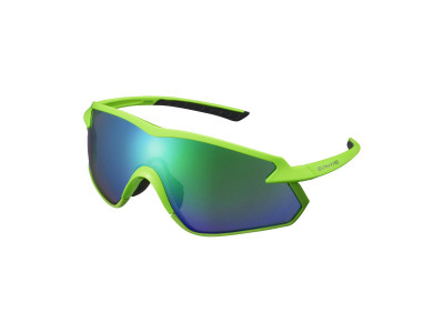 Shimano szemüveg S-PHYRE X neonzöld Optimális PL zöld MLC/felhőtükör