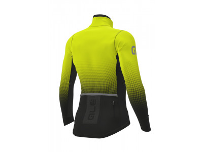 Jachetă de ciclism bărbați ALÉ PRS Dots DWR Stretch neagră/galben fluo