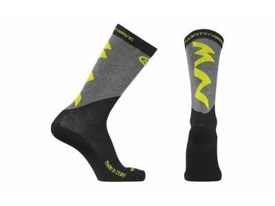 Northwave Extreme Pro High Socks ponožky Yellow Fluo/Black