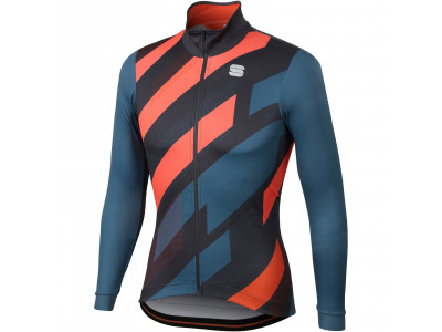 Koszulka rowerowa Sportful Volt Thermal w kolorze niebieskim/antracytowym/fluoczerwonym